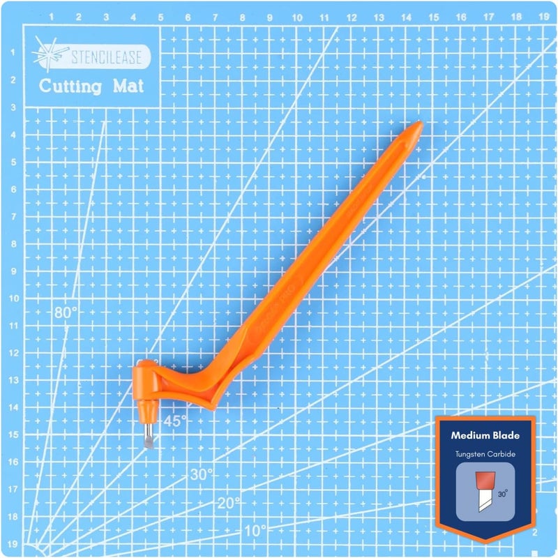 Gyro-Cut PRO Craft Cutting Tool with 30˚ Medium Cut Tungsten Carbide Blade - Crafting Knife with Rotating Blade for Midweight Materials, Precision Curves and Corners for Crafting & Stencils - Image 1